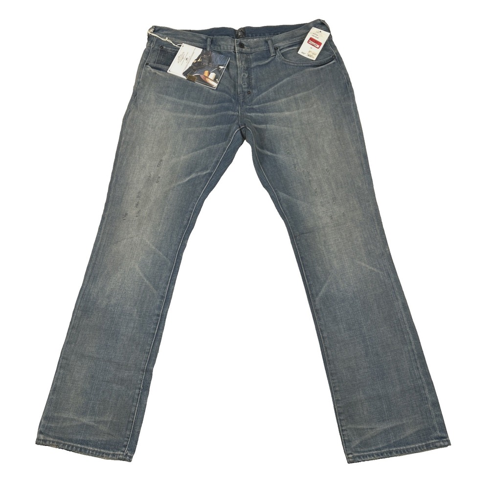 New PRPS Demon Jeans Men's Size 40 x 34 Distressed Light Wash Denim Mid Rise